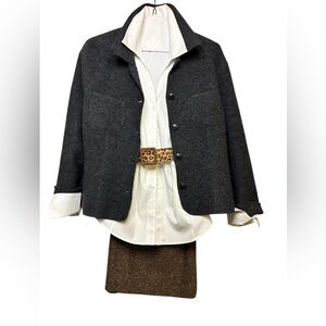 Ann Taylor Charcoal Wool Sweater Jacket